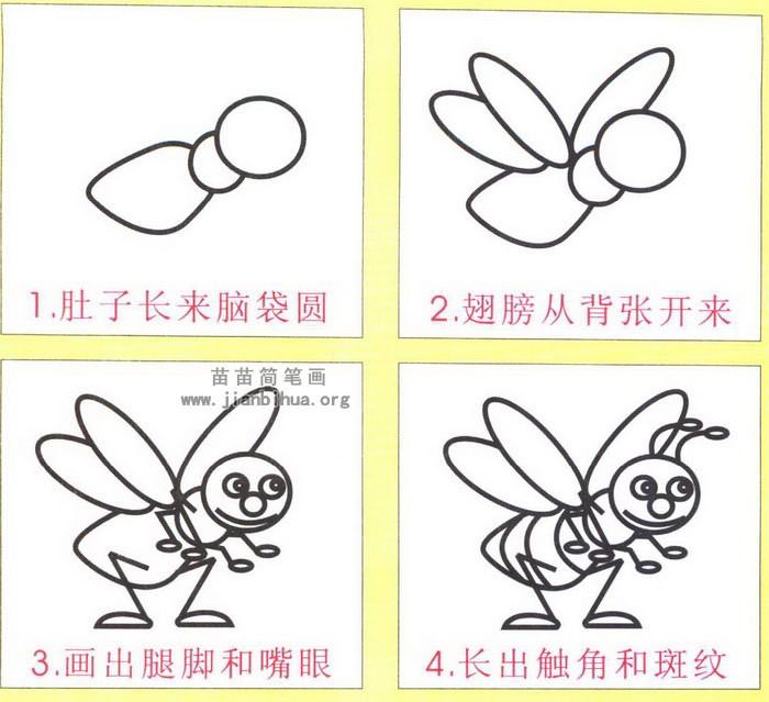 蜜蜂的画法图解图片