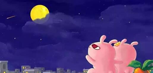 爱情故事甜甜的，小兔子等月亮