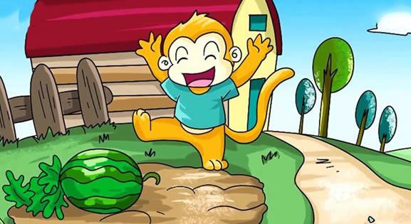 4一5岁睡前故事，小猴子找西瓜